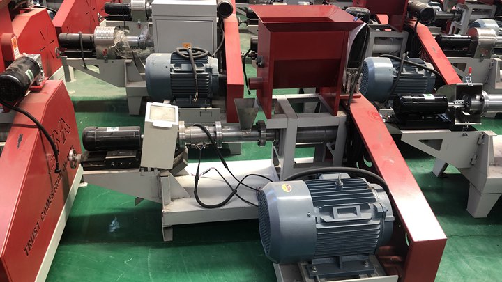 dry type guppyl fish feed processing machine in South Korea